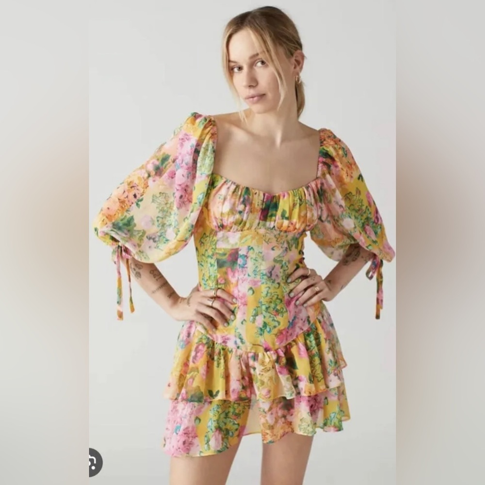 For Love And Lemons Floral Mini Dress